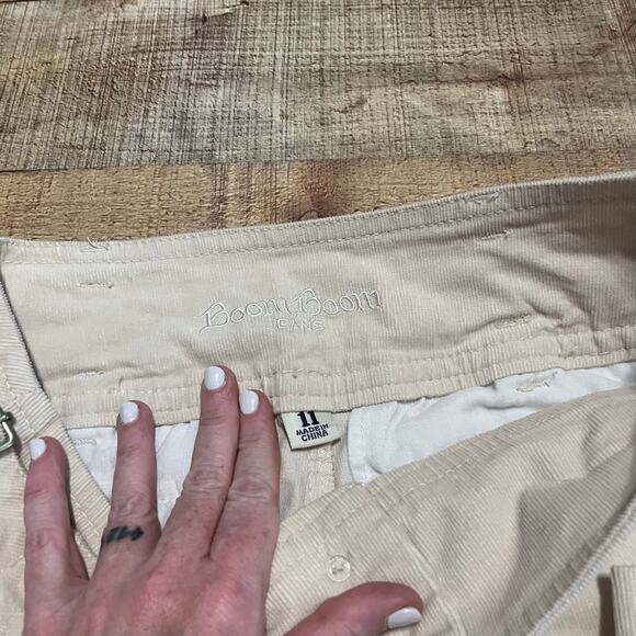 Boom Boom Jeans Women's Beige Stretch Pockets Corduroy Straight Leg Pants Sz 11 - Picture 3 of 6